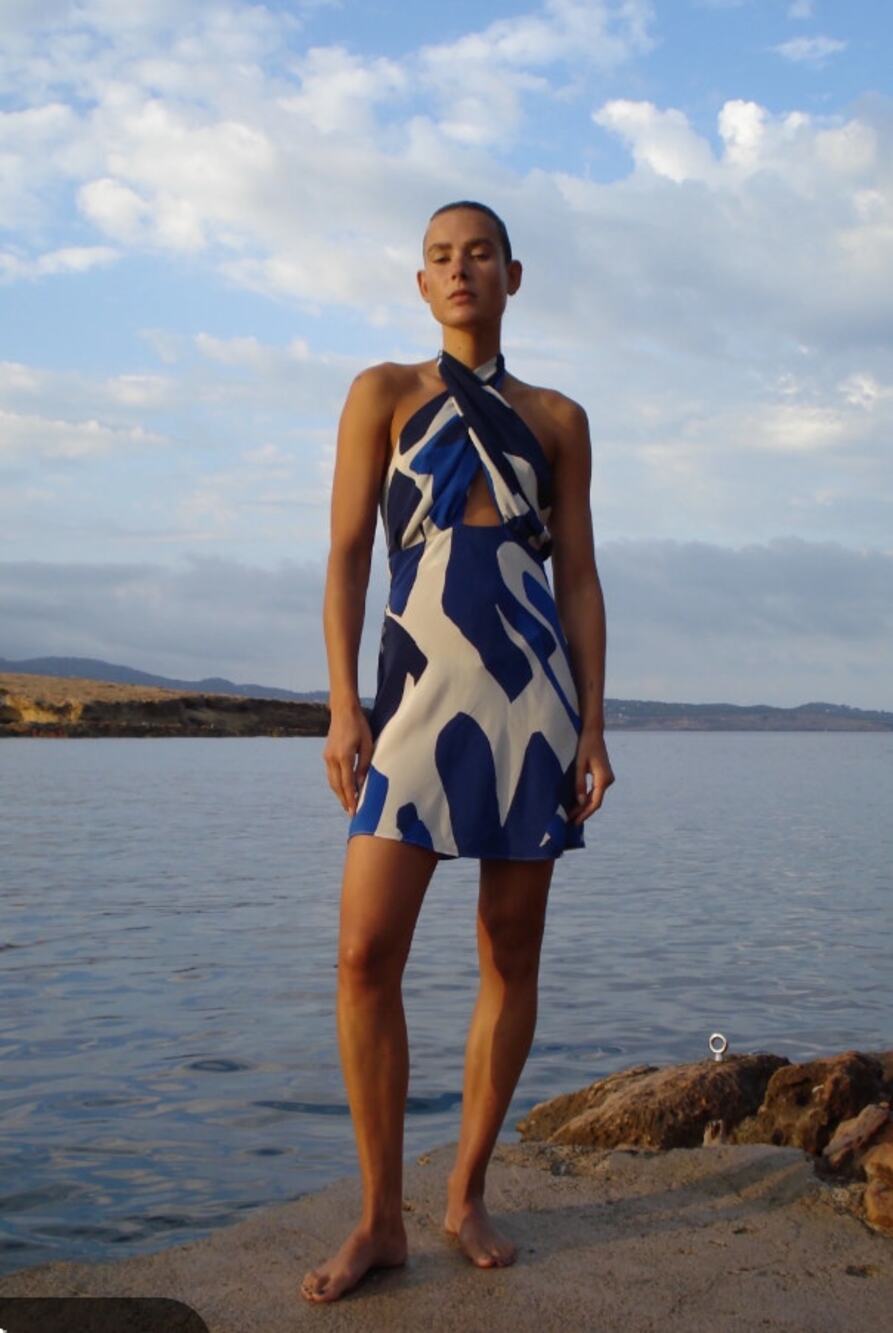 Shona Joy Edward Silk Halter Mini Dress Size US 4